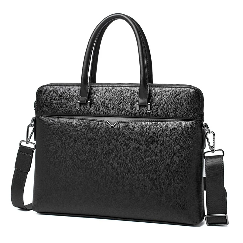 

Soft Handbag PU leather Business bag Casual Fashion PU leather laptop bags 15 15.4 inch black Notebook bag for Men