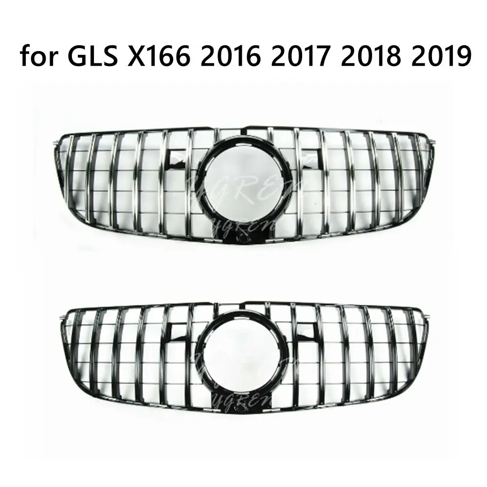 Подходит для Mercedes Benz GLS X166 2016 2017 2018 2019 передняя решетка GT черный серебристый с