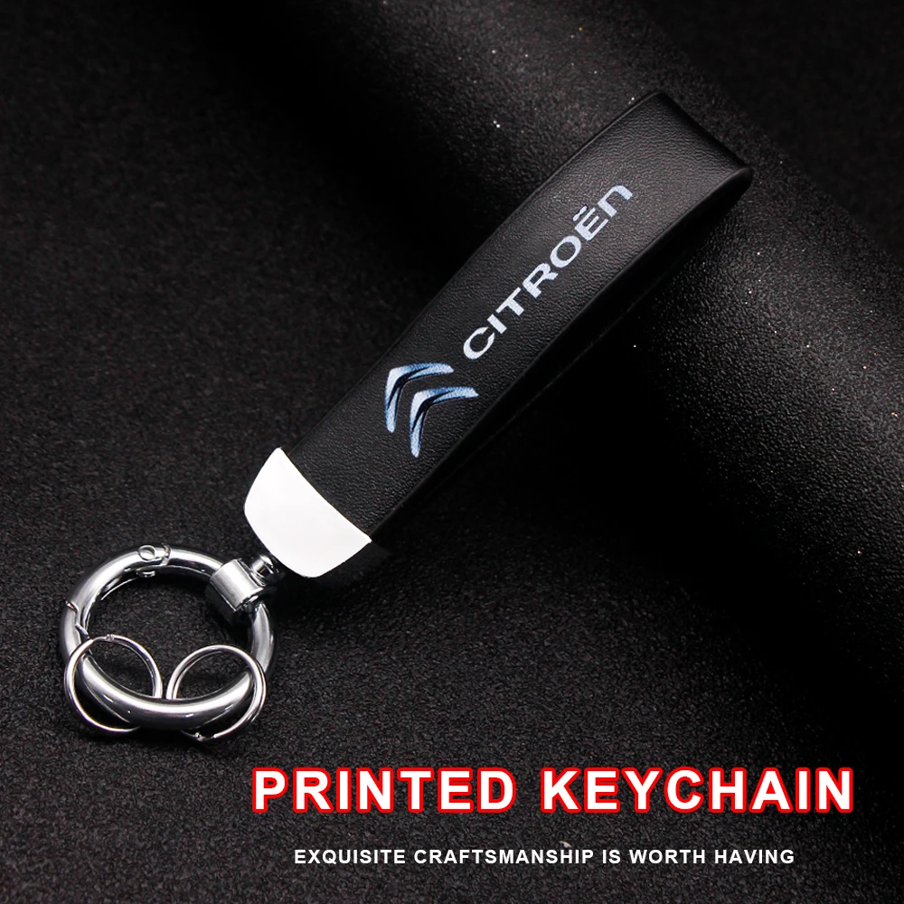 

Car Styling Metal Emblem Keyrings High-Grade PU Leather Car Keychain For Citroen C4 C1 C5 C3 C6 C2 C8 DS C-ELYSEE VTS C4l Xantia
