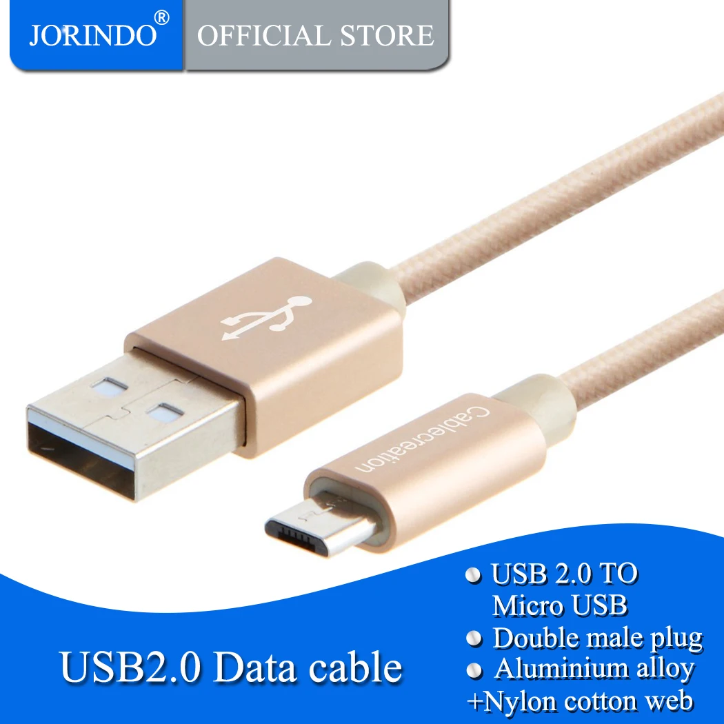 JORINDO USB 2 0 к Micro кабель высокоскоростной тройной экранированный плетеный для Samsung