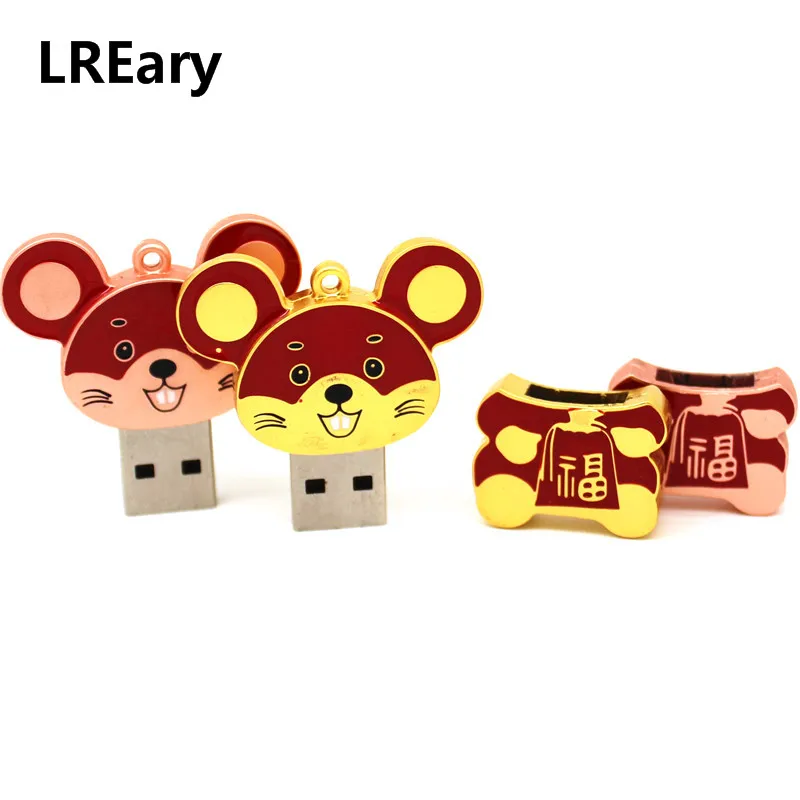 Металлическая мультяшная мышь usb флеш-накопитель 4 ГБ 8 16 32 64 128 Мб карта памяти