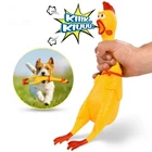 Лидер продаж 2012, кричащая курица, брикет, сжимаемая, пищалка, забавная игрушка, безопасная резиновая игрушка для собак, молярные жевательные игрушки