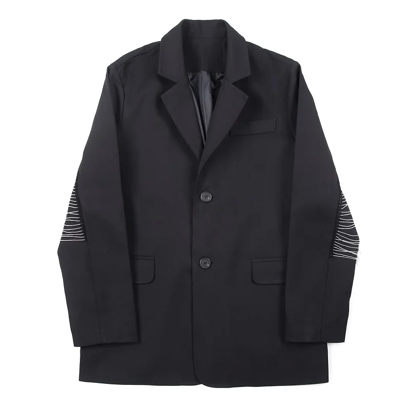 Мужская винтажная куртка с металлической бахромой свободная Осенняя верхняя