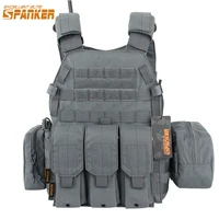 excellent elite spanker tactical vest plate carrier vest full set men cs game paintball airsoft vest suit with 4 magazine bag
