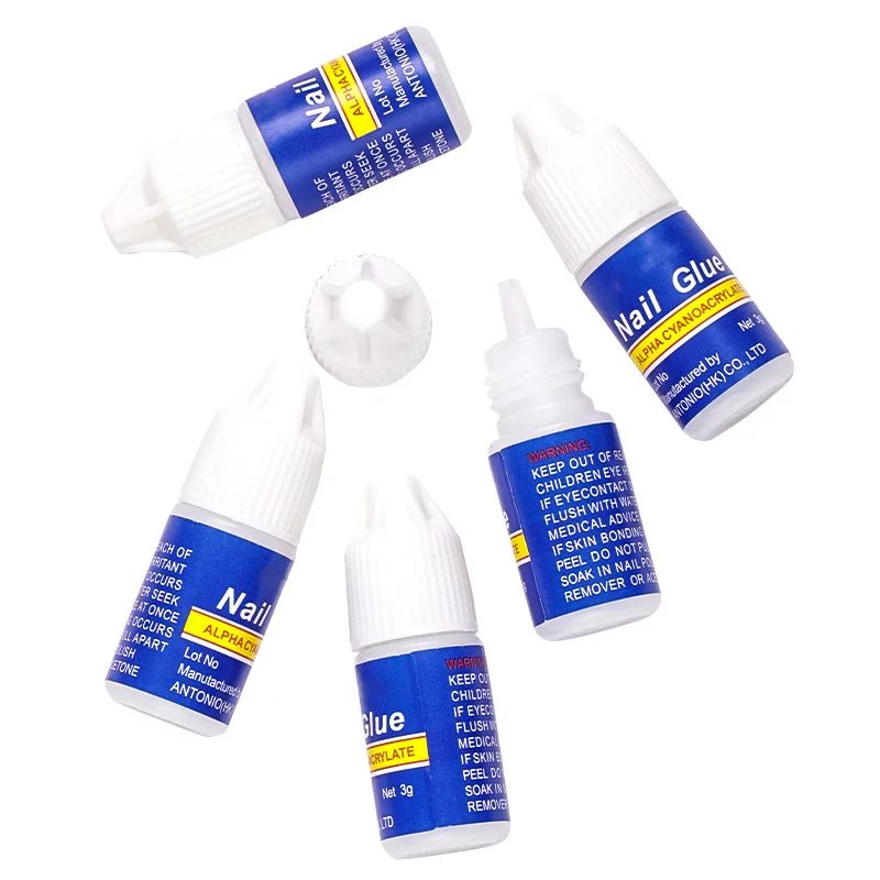 

6pcs/pack 3g Fast Dry Nail Glue False Nail Tips Gel Polish Fake Nails Extension Adhesive Super UV Glue Acrylic Nail Art Tools
