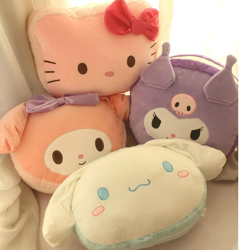 

Kawaii Cartoon Hello Kittyed Kuromied My Melodyed Cinnamorolled Plush Pillow Cushion KT Cat Toy For Girl Home Bedroom Sofa Decor