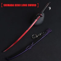 26cm shimada genji cartoons anime manga peripheral knife sword alloy weapon crafts model keychain pendant toys with scabbard