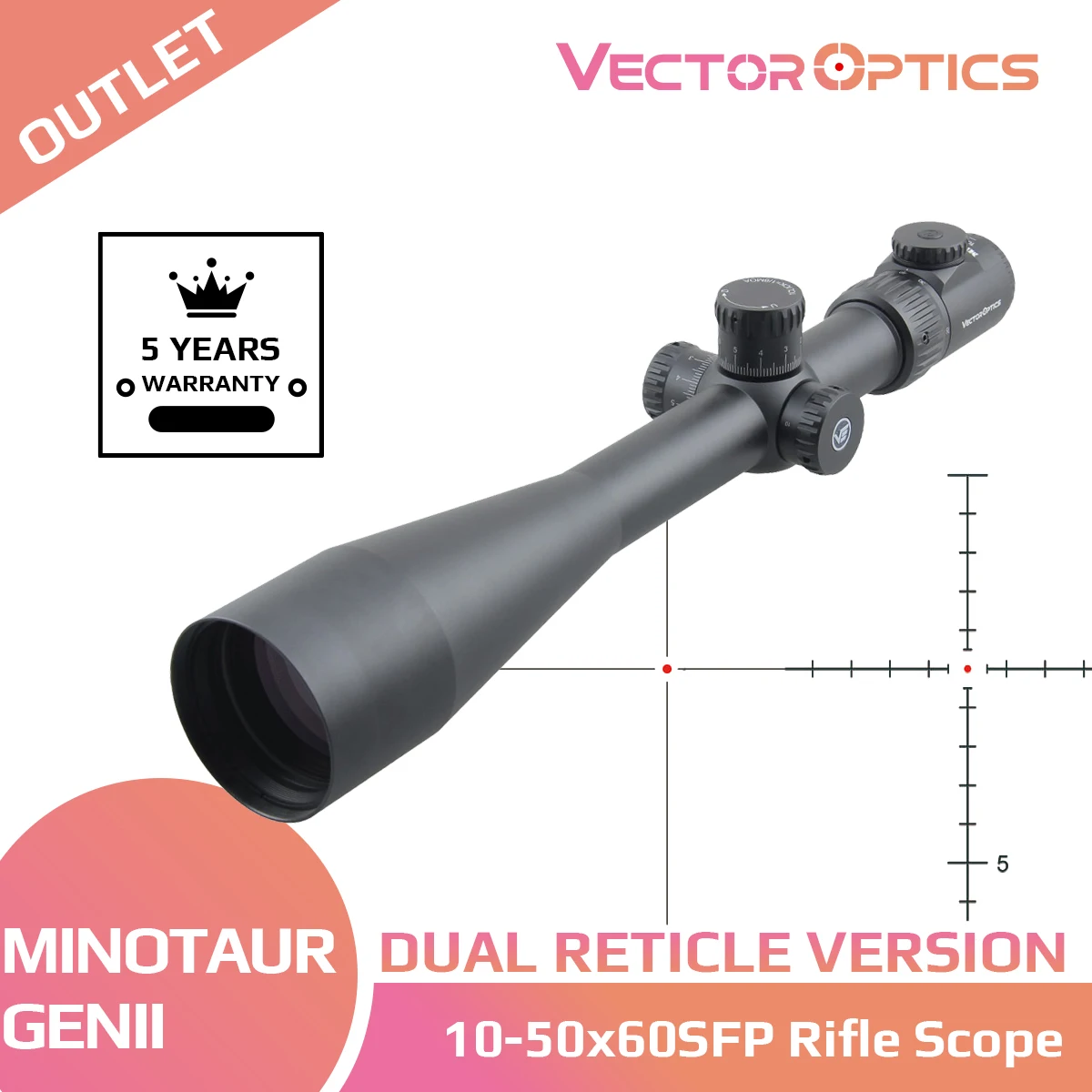 

Vector Optics Minotaur 10-50x60 Hunting Riflescope Tactical Rifle Scope For .308win Long Range & Airgun Field Target Shooting