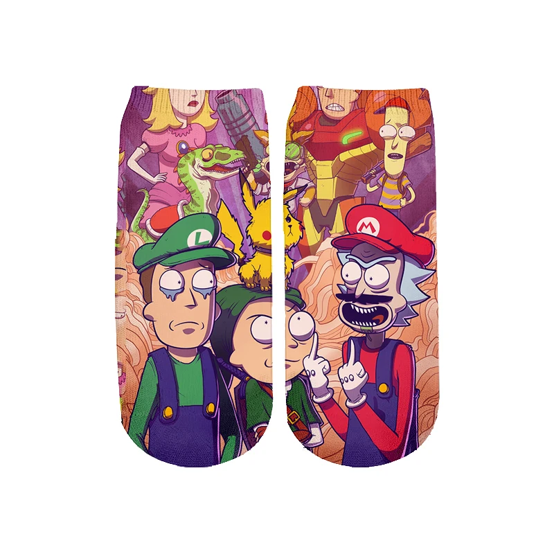 23 Новейшие Rick and Morty 3D печатных мультфильм милые короткие носки для мужчин женщин harajuku корейские носки RS-007 - Цвет: 23