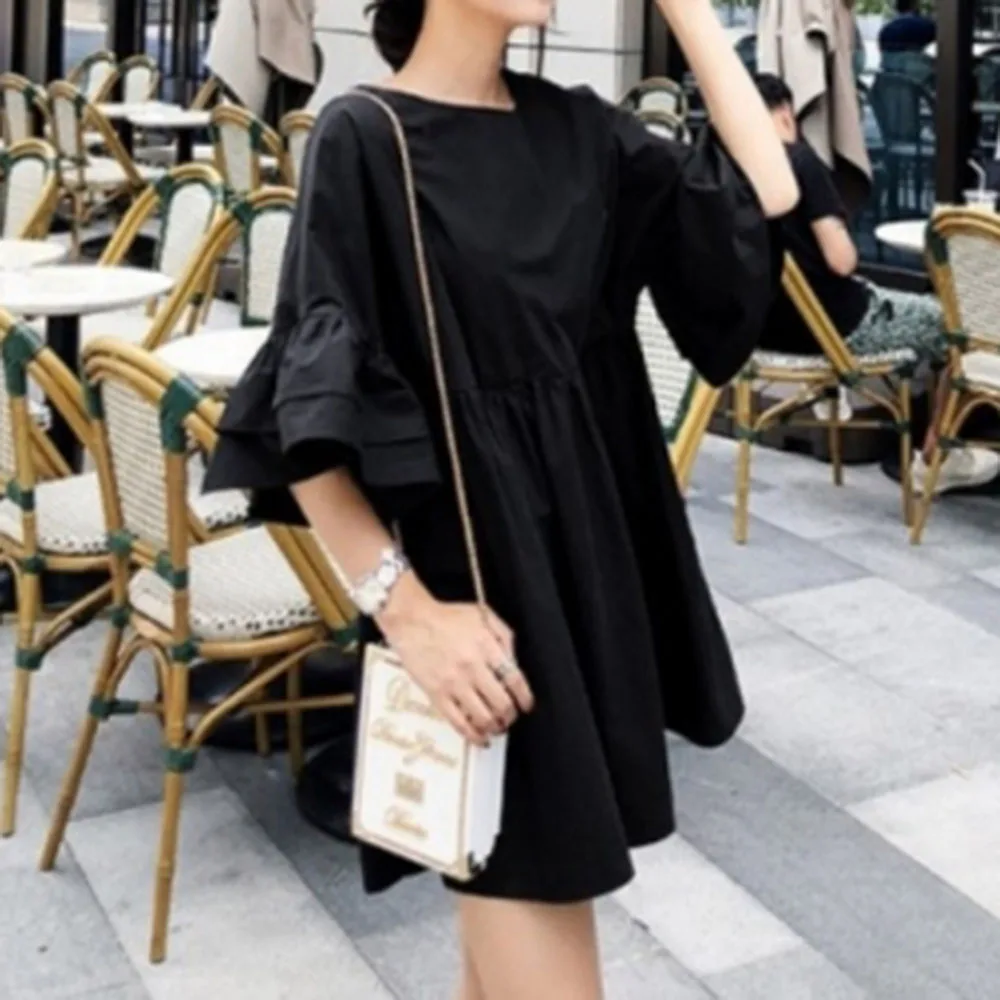 Блузка женская с оборками на рукавах корейский топ свободная рубашка в японском