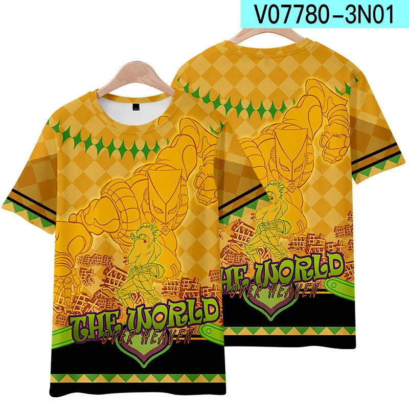 

Anime Jojo Bizarre Adventure 3D T Shirt Summer Fashion Short Sleeve Funny Tshirt Kujo Jotaro Manga Graphic Tees Cosplay T-shirt