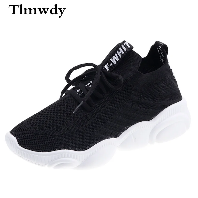 

2021 Spring Fashion Women's Shoes Breathable Mesh Casual Shoes Lace-up Black Soft Bottom Women Vulcanized Shoes Tenis Feminino
