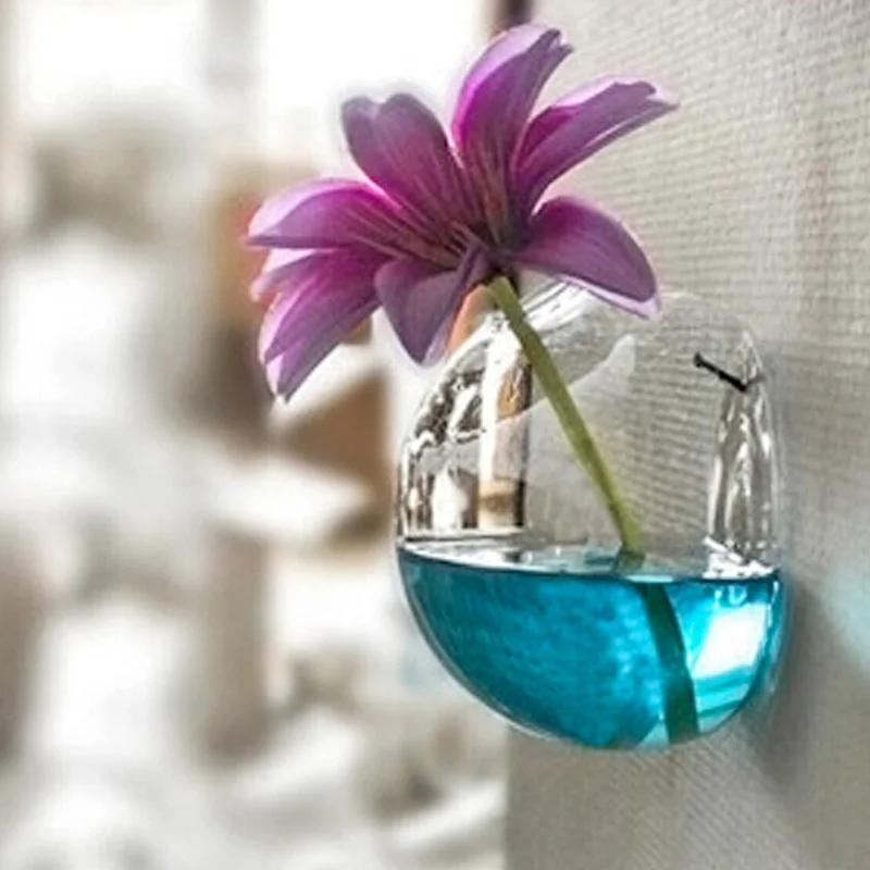 1 шт. 7*8 см белая прозрачная стеклянная настенная ваза цветочный горшок шар