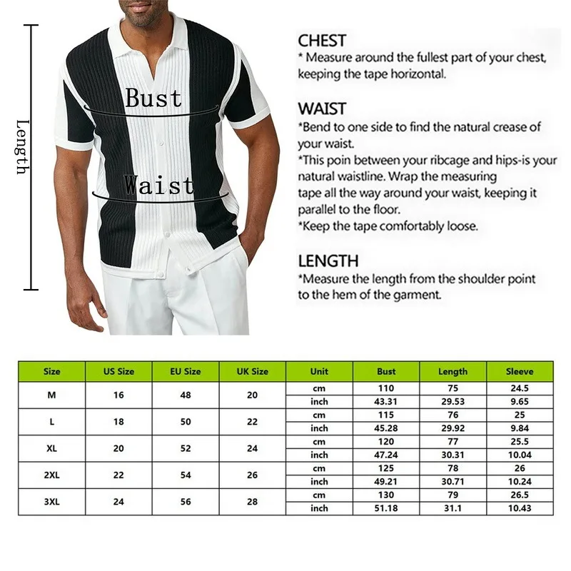 

Vintage Patchwork Knitted Shirt For Men 2021 Casual Loose Short Sleeve Shirts Summer Mens Fashion Buttoned Lapel Tops Streetwear