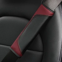 6 523cm pu leather safety car belt covers shoulder strap pad breathable protection seat belt padding car interior accessories