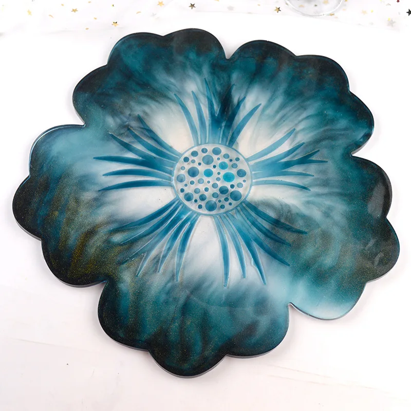 

Flower Compote Coaster Resin Mold Set DIY Handmade Crystal Epoxy Mold Compote Tray Petal Silicone Mold