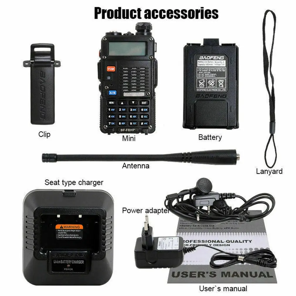 Baofeng 7 Вт BF F8HP рация VHF/UHF двухдиапазонный двойной дисплей портативный CB Ham