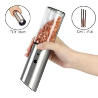 electric salt and pepper grinder usb rechargeable pepper mill automatic adjustable kitchen milling tool machine coarseness