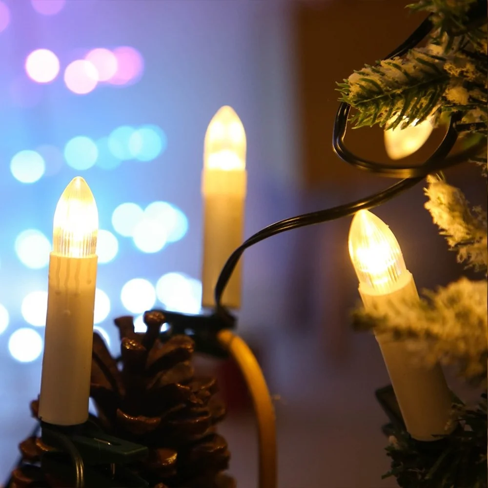 СВЕТОДИОДНАЯ Гирлянда в виде свечи 20 светодиодный т. теплый белый свет на клипсе