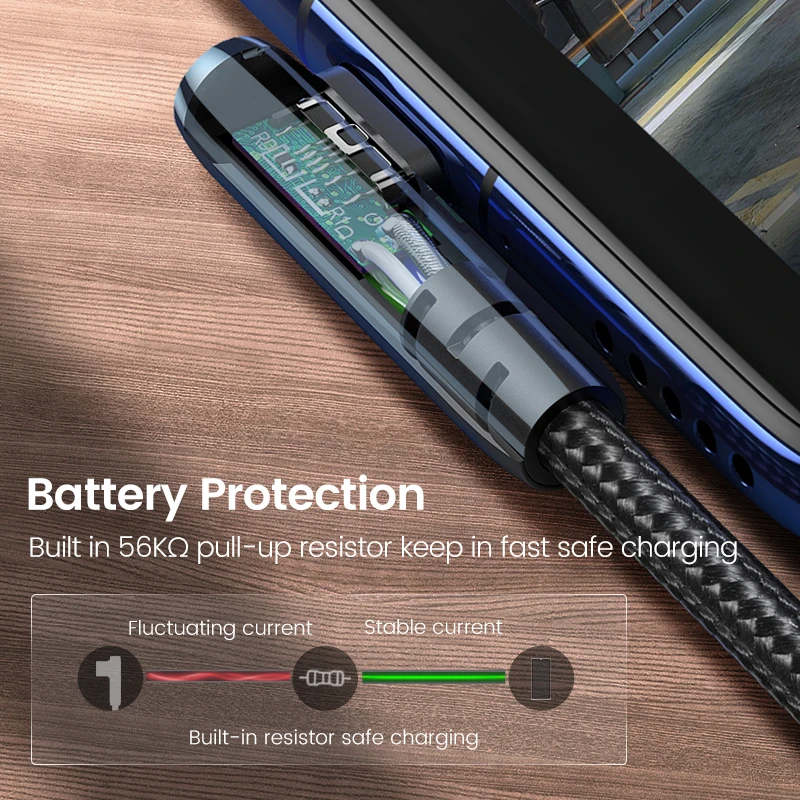 Кабель UGREEN usb-c 3 А угловой для быстрой зарядки Samsung S10 S9 Plus 0 | Мобильные телефоны и