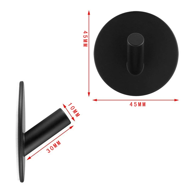 

1Pcs!! Stainless Steel Black Paste Strong Paste Sticker Hooks for Home Bathroom Kitchen Key Towel Hanger Holders