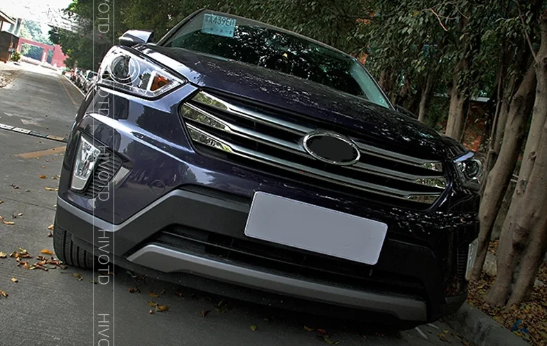 Для hyundai Creta ix25- Хромированная передняя Центральная сетка решетка гриль крышка отделка Литье защита украшения из нержавеющей стали