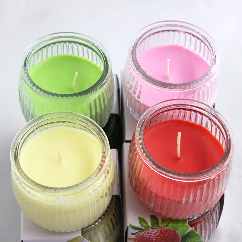 

Creative Pumpkin Shape Aromatherapy Candles Glass Jars Smokeless Cup Wax Paraffin Colour Wedding Birthday Home Decorative