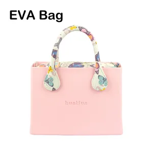 Новая сумка huntfun с логотипом O, стильная резиновая силиконовая квадратная сумка EVA с цветочным рисунком, тканевая Водонепроницаемая женская сумка через плечо