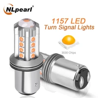 nlpeal 1x signal lamp 1157 led bay15d p215w car brake backup light 12v 3030smd 1156 ba15s p21w bau15s py21w turn signal lamps