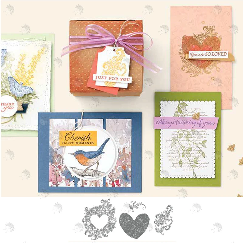 

HEART Lace Flower Cutting Dies Scrapbook Dariy Decoration Stencil Embossing Template DIY Greeting Card Handmade