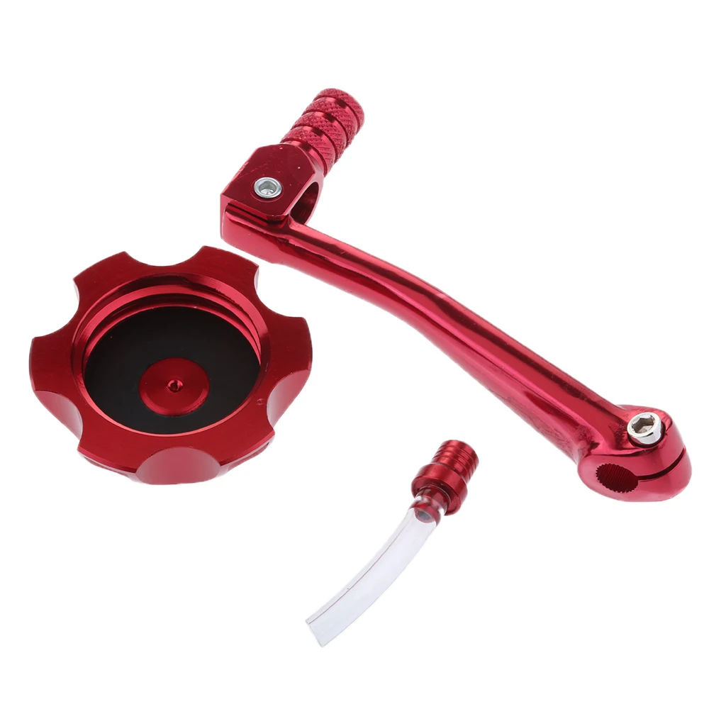 Red Folding 11mm Gear Shifter Lever + Gas Fuel Tank Cap for CRF50 125cc Pit Dirt Bike |