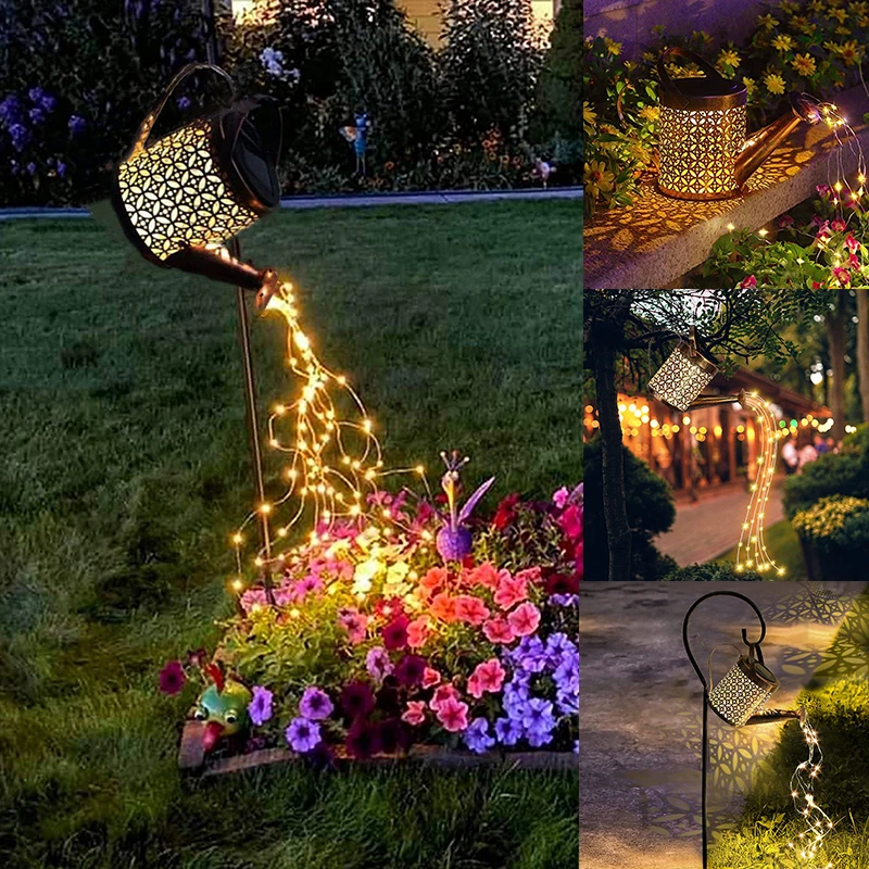 

Solar Garden Lights Outdoor Solar Powered Waterproof Decorative Kettle Art Lamp Waterproof IP65 with Installed Light String
