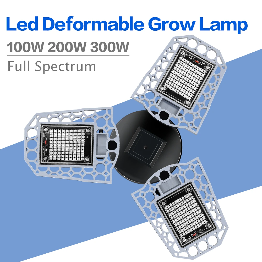 

E27 Full Spectrum Bulb 220V LED Plant Grow Light E26 Hydroponic Lamp 100W 200W 300W Folding Fito Lamps For Phyto Growth Lighting
