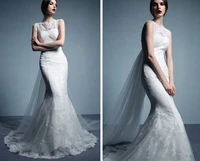 2018 new design hot sale sexy vestido de noiva curto romantic casamento white long mermaid lace mother of the bride dress
