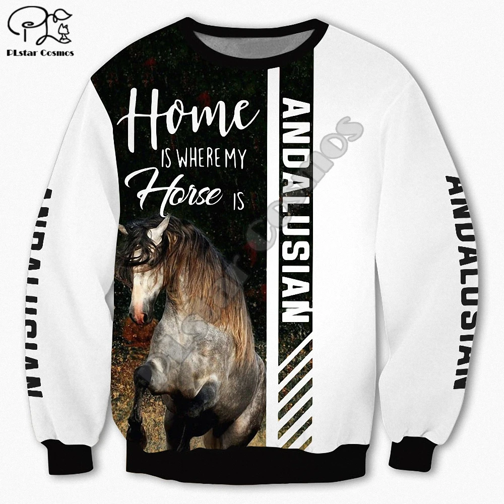 

PLstar Cosmos Love Horse Fashion Men's Sweatshirt Andalusian 3D Printing Harajuku Jacket Unisex Casual Hoodie Style-3