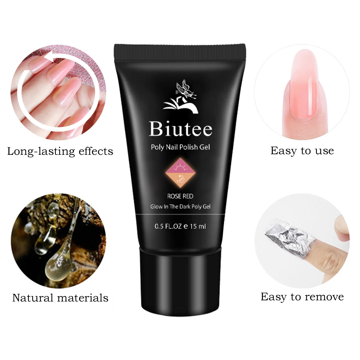BIUTEE светится в темноте набор гелей для ногтей поли гель 7 цветов строитель Гель
