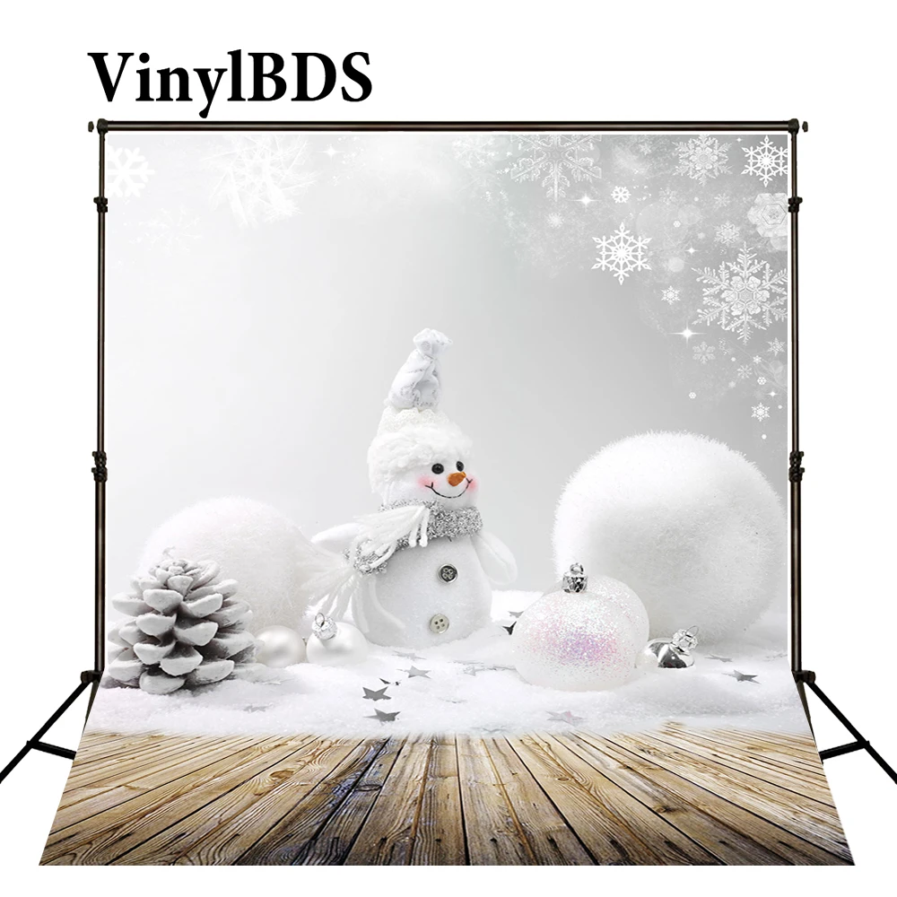 VinylBDS Детский Рождественский фон для дома Boneco De Neve Bolas Navidad деревянный пол фоны