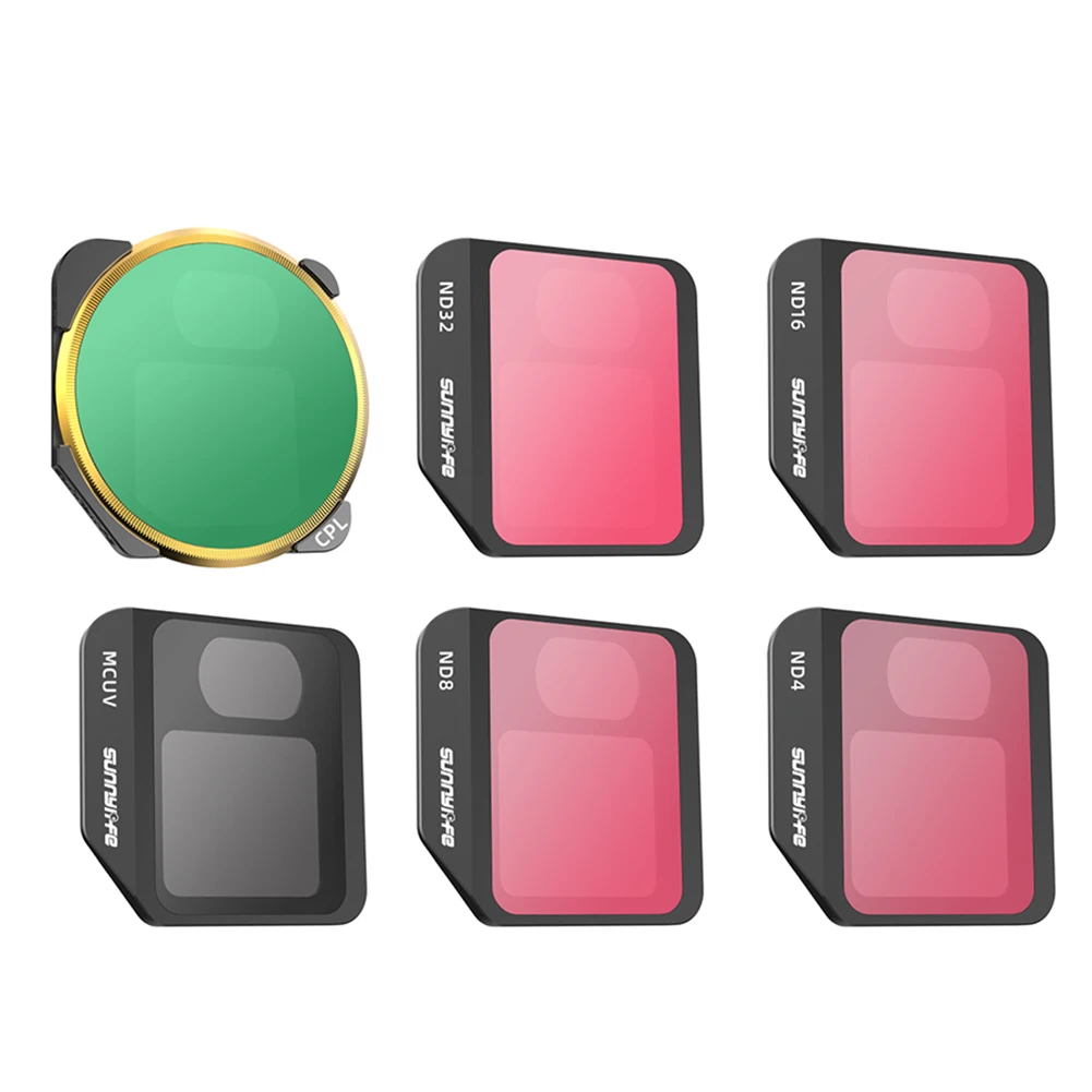 

6pcs Sunnylife for DJI Mavic 3 Lens Filters MCUV+CPL+ND4+ND8+ND16+ND32 Drone Optical Glass Gimbal Camera Protective Replacement