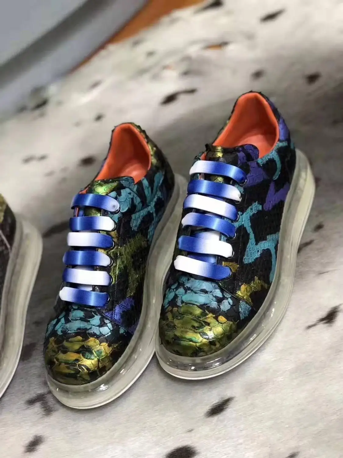 Мужские модные туфли из 100% натуральной кожи питона с подкладкой коровьей