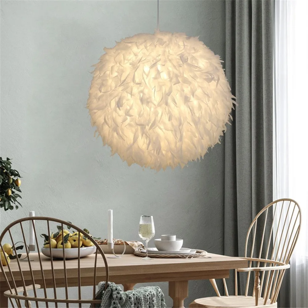 Современная Подвесная лампа с перьями E27 держатель для лампы Сказочная люстра в