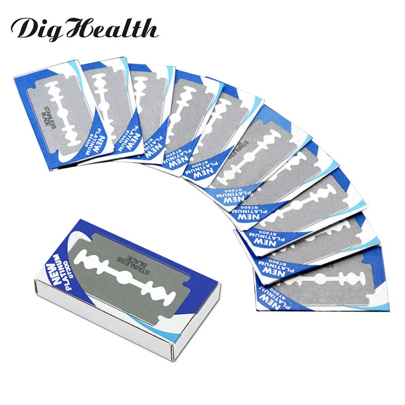 Dighealth 10/20 штук Нержавеющая сталь Классическая Безопасная бритва, лезвие двойной кромкой бритва триммер для волос, лезвия для бритья для Для мужчин парикмахерское лезвие