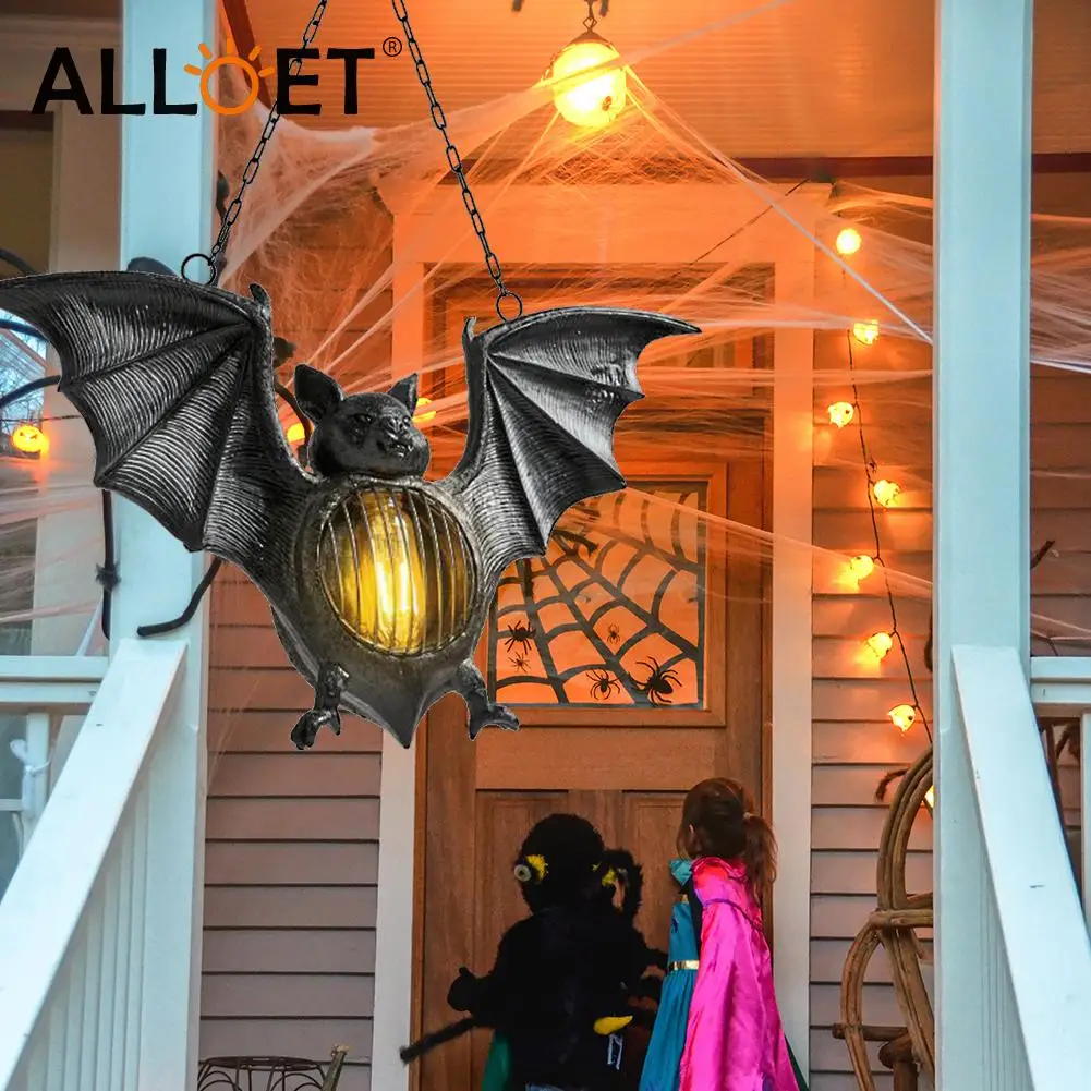 

Halloween Resin Bat Lantern Hanging Light Battery Powered Lamp Outdoor Horror Festival Decoration Party Home Supplies Props