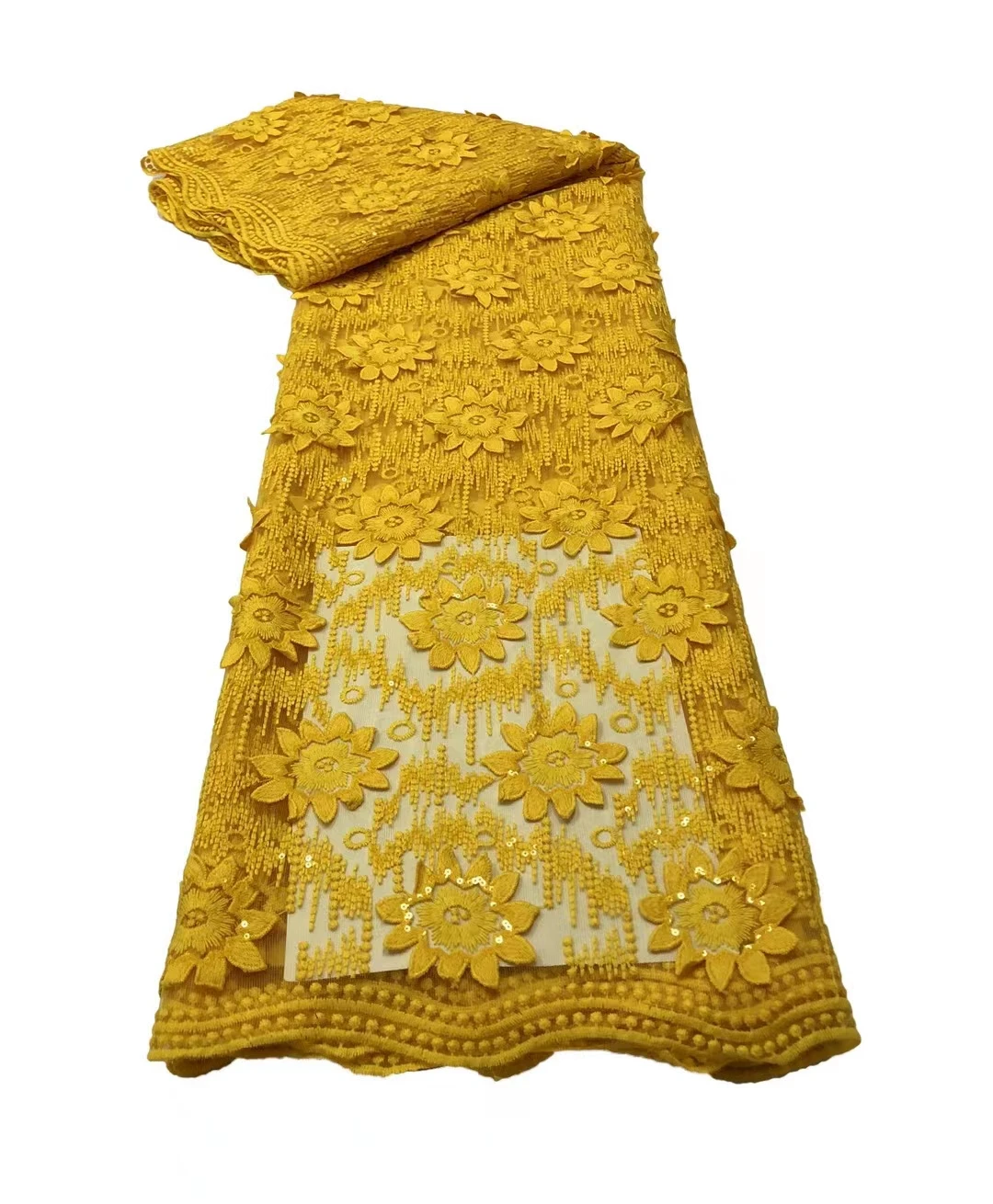 

2021 Hot Sales Very Soft Classic African French Tulle Lace with Sequins For Wedding Party Dress NN335_K