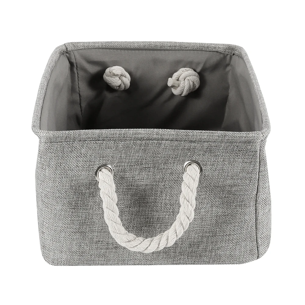 S/M/L Linen Storage Basket Foldable Sundries Baskets Cosmetics Container Cotton Box Desktop Organizer | Дом и сад