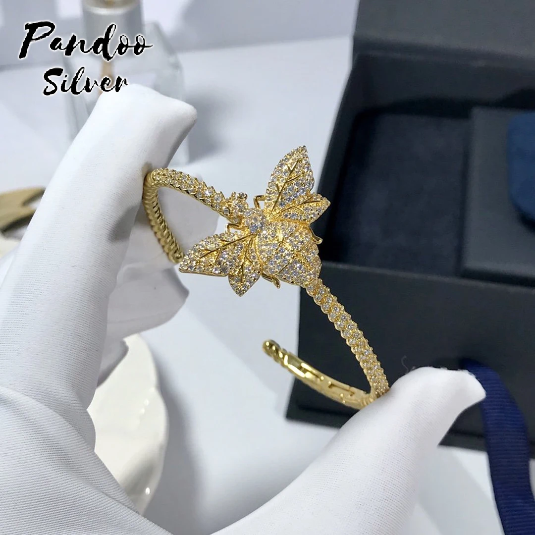 

Fashion Charm Sterling Silver Bangel Original Jewelry ,Bumble Bee Bracelet Yellow Silver Wasp Open Cuff Women Jewelry Gift