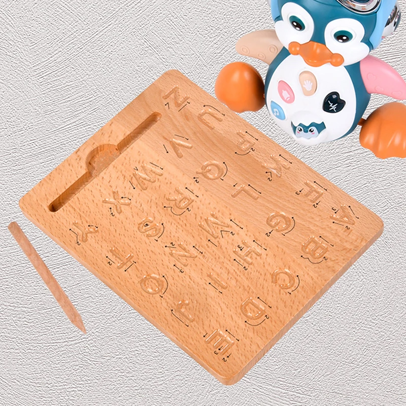 

Wooden Bump Groove Learning Calligraphy Board For Children Early Education Puzzle Alphanumeric Shape Cognitive Braille Board Toy