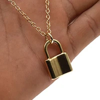 brand new padlock pendant necklace women men lock pendant chain necklaces for friendship gift jewelry