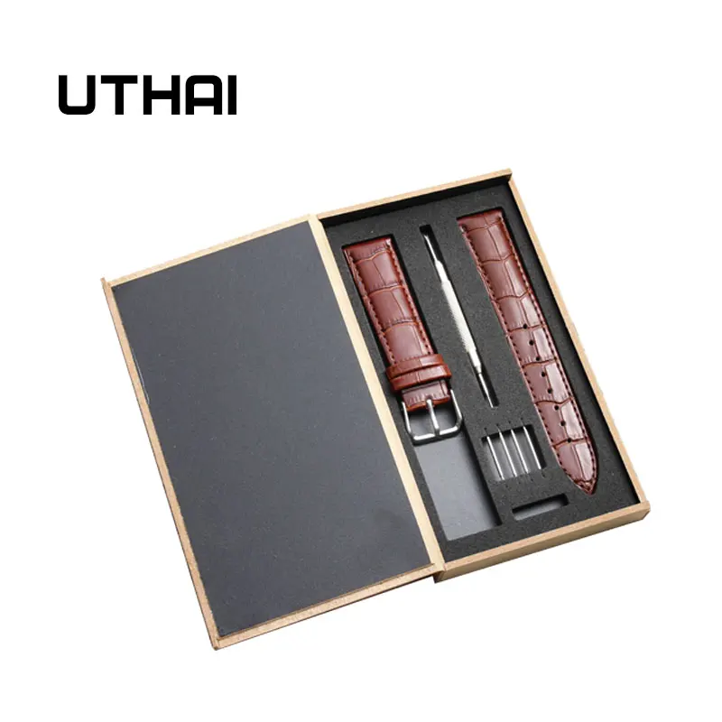UTHAI P21 кожаный ремешок для часов с узором крокодиловая кожа 12 мм 14 16 18 20 22 24