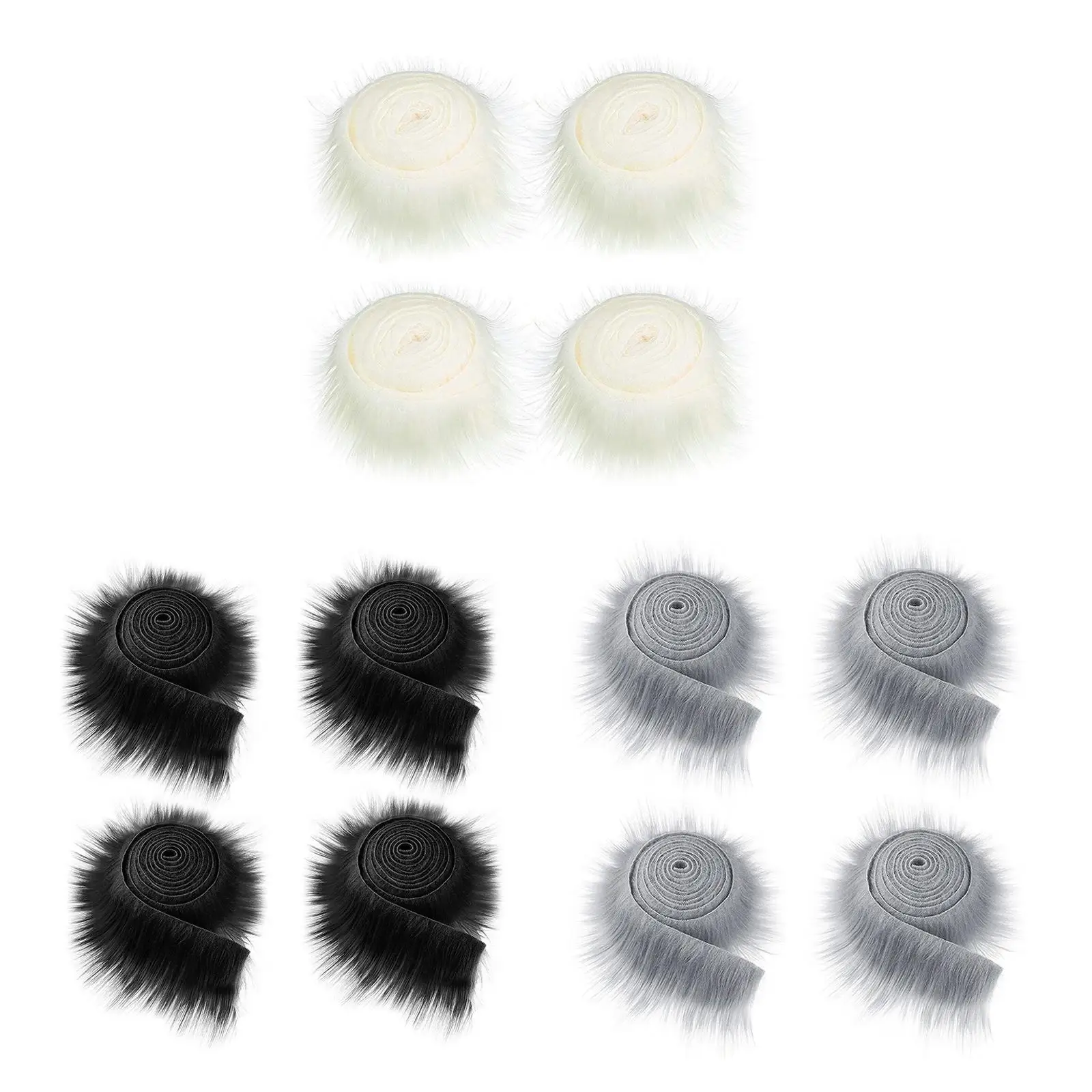 

4x Faux Fur Fabric Shaggy Fuzzy Costume DIY Hat Shoes Clothing Supplies Toy for Holiday Party Christmas Tree Decoration