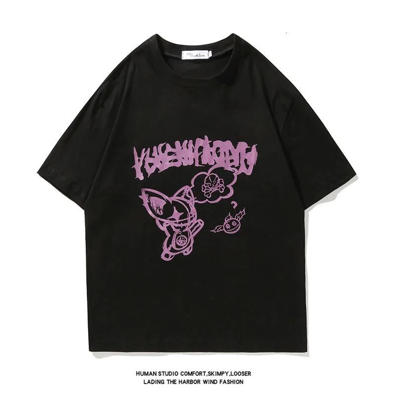 Футболка HYBSKR мужская с рисунком медведя хлопок короткий рукав Повседневная